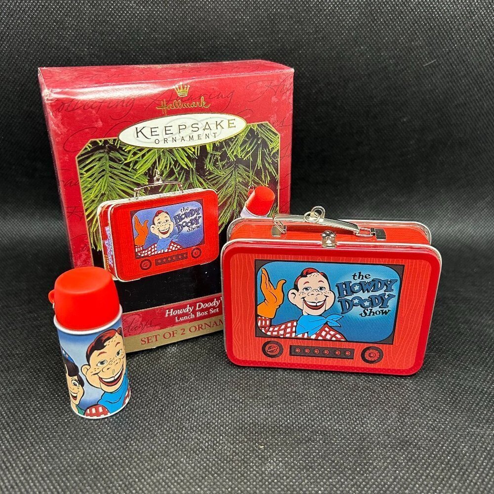 Hallmark Keepsake Ornament Howdy Doody Lunch Box Set of 2 Ornaments
